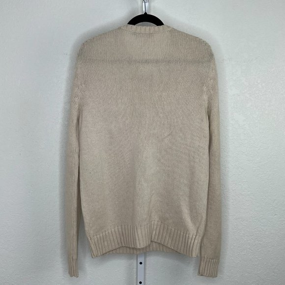 VINCE Ivory 50% Yak, 50% Wool Super Soft V Neck Sweater, Men's Large - Picture 4 of 11